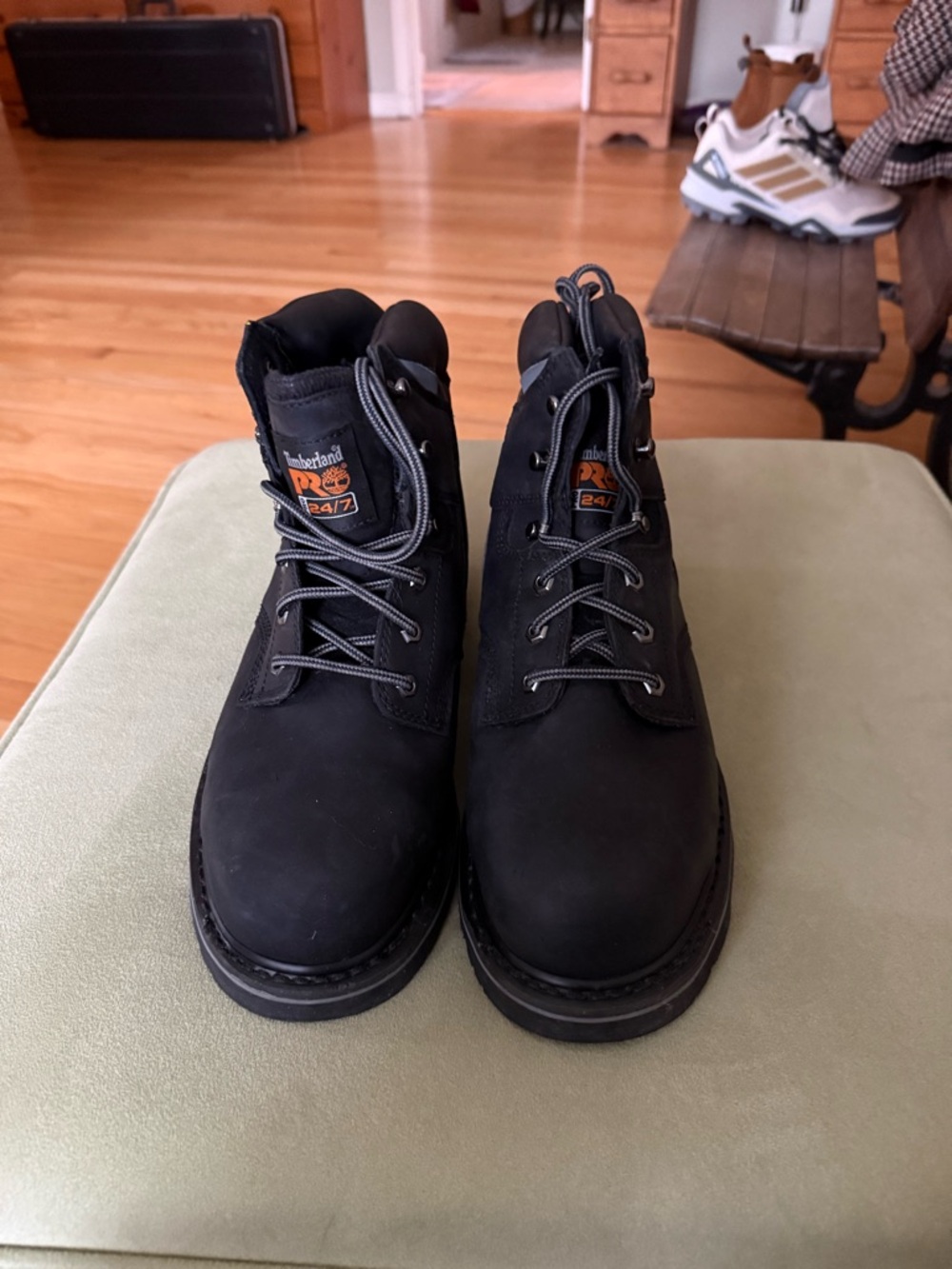 Timberland PRO Black Work Boots with Orange Logo